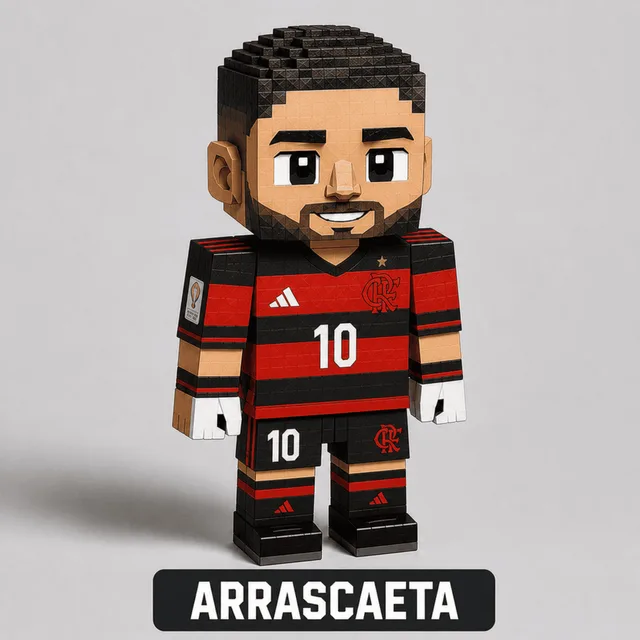 Boneco de papercraft do jogador Arrascaeta