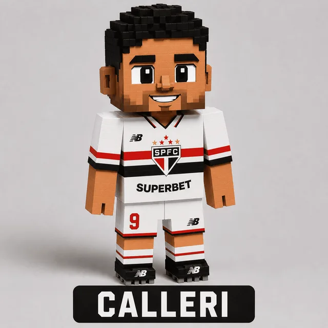Boneco de papercraft do jogador Calleri