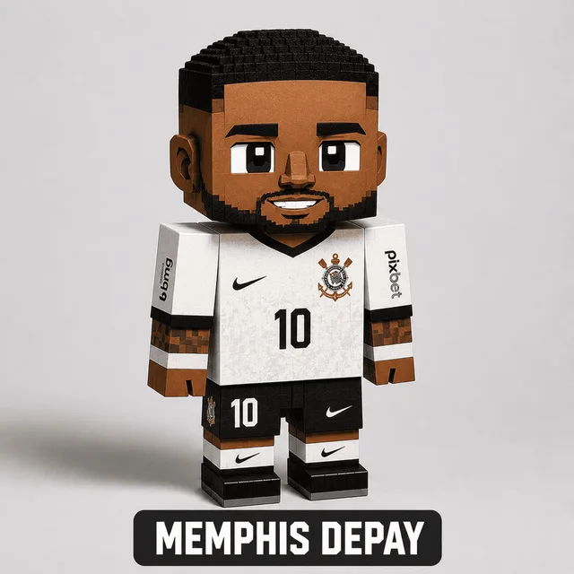Boneco de papercraft do jogador Memphis Depay