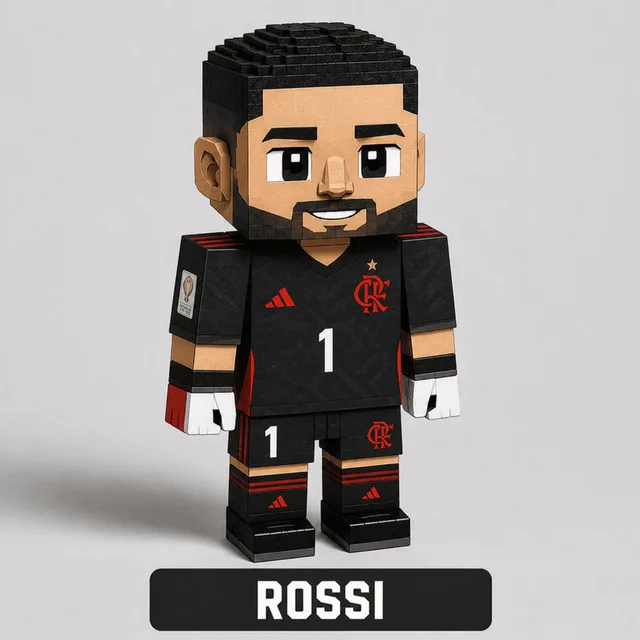 Boneco de papercraft do jogador Rossi